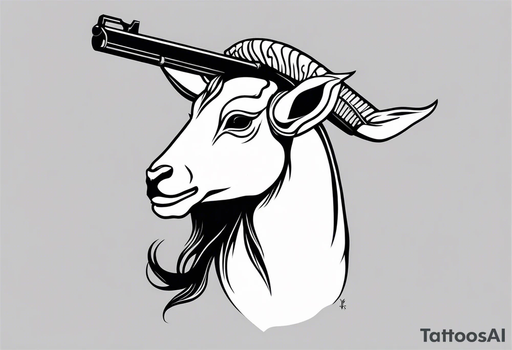 capricorn with sunglasses and shotgun tattoo idea