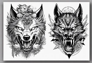 gengi and fenrir collage tattoo idea