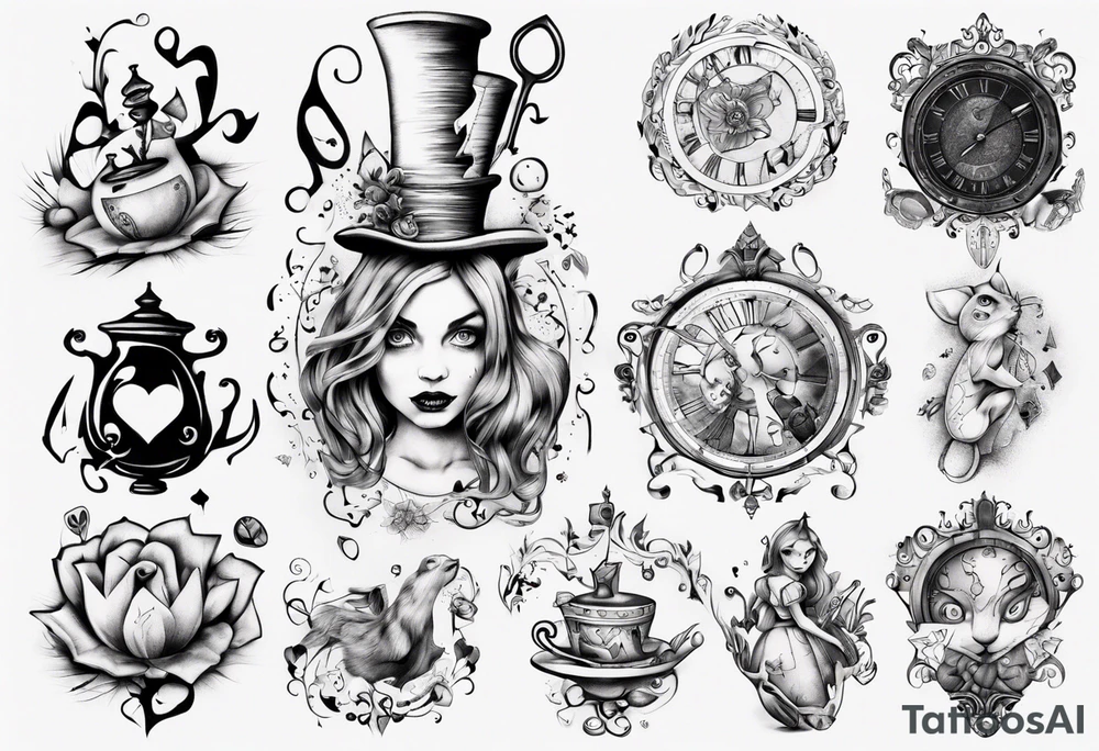 Alice in wonderland tattoo idea