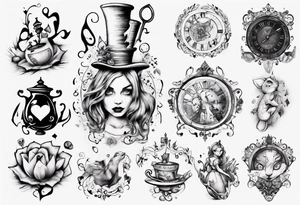 Alice in wonderland tattoo idea