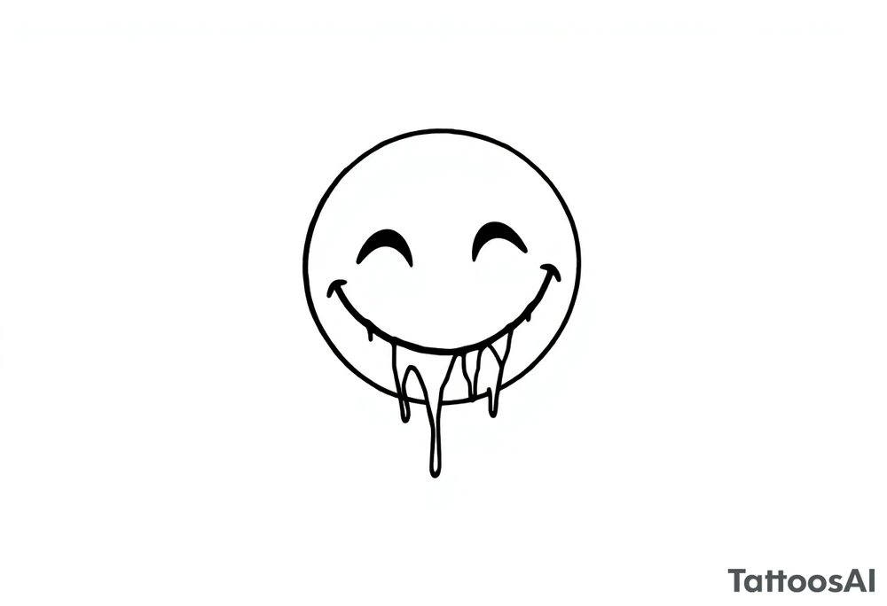 Acid house smiley, dripping tattoo idea