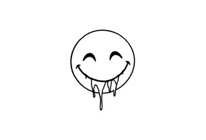 Acid house smiley, dripping tattoo idea