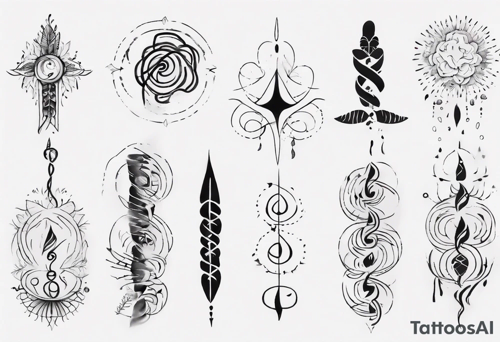 unalome with breathe tattoo idea
