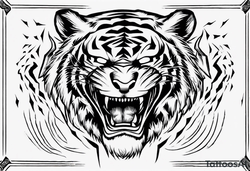 A tiger surrounded by lightning for a forearm sleeve. Also leaving room for a symbol to be below the tiger tattoo idea