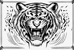 A tiger surrounded by lightning for a forearm sleeve. Also leaving room for a symbol to be below the tiger tattoo idea