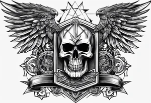 War hammer 40k chest tattoo skull and wings tattoo idea