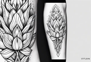 Forearm Futuristic design for Virgo zodiac sign and tulips tattoo idea