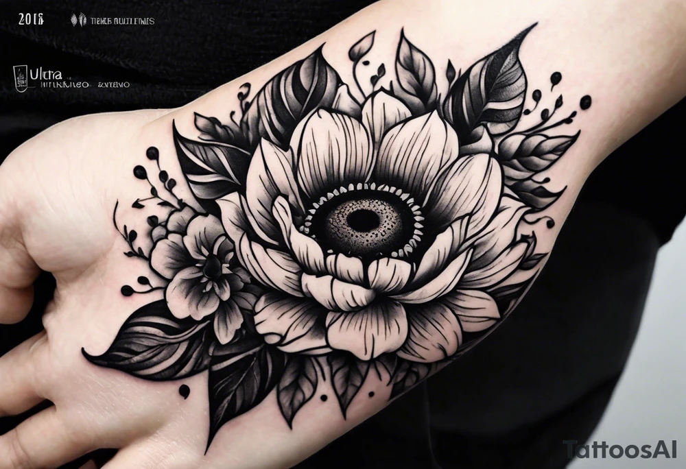 Small Tatto on hand wrist with sunflover tattoo idea