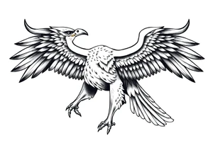 A bull / falcon hybrid creature with ancient Egyptian mythology, as ruled by Venus in western zodiac tattoo idea