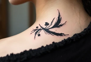 Brushstroke K painted with bold black ink, Japanese sumi-e style with subtle red stamp mark in the corner. tattoo idea