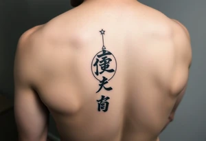 Fred in katakana with a star around it vertically on my side tattoo idea