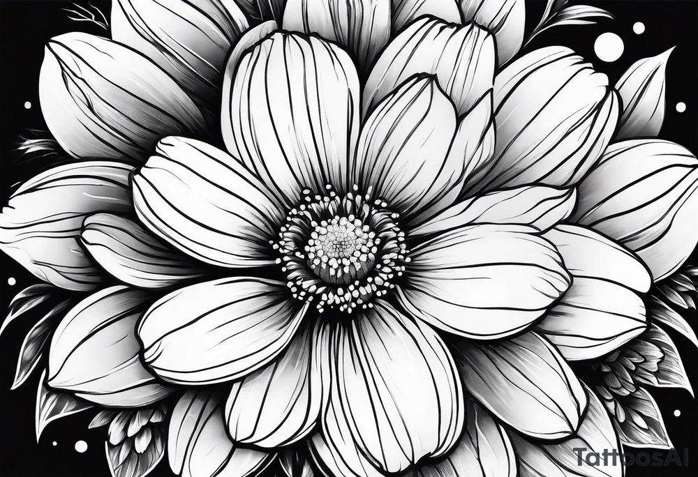 cosmos flowers tattoo idea