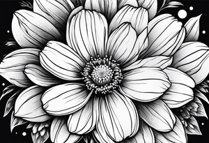 cosmos flowers tattoo idea