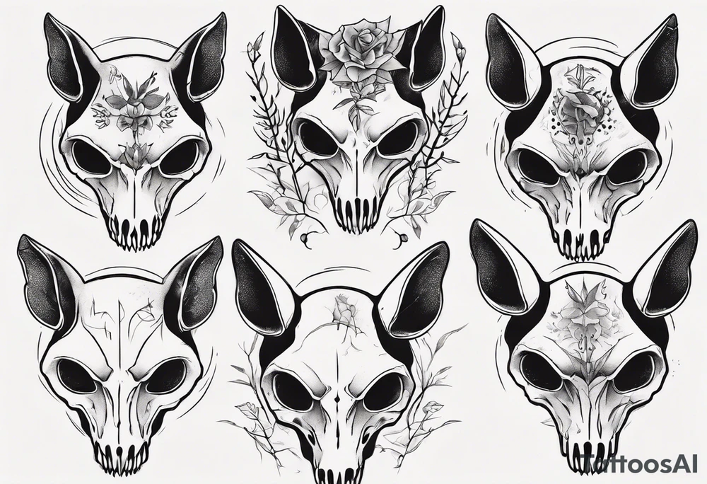 possum skull tattoo idea
