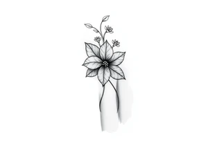 Baby hand print, Freya, 25.07.2024, larkspur flower tattoo idea