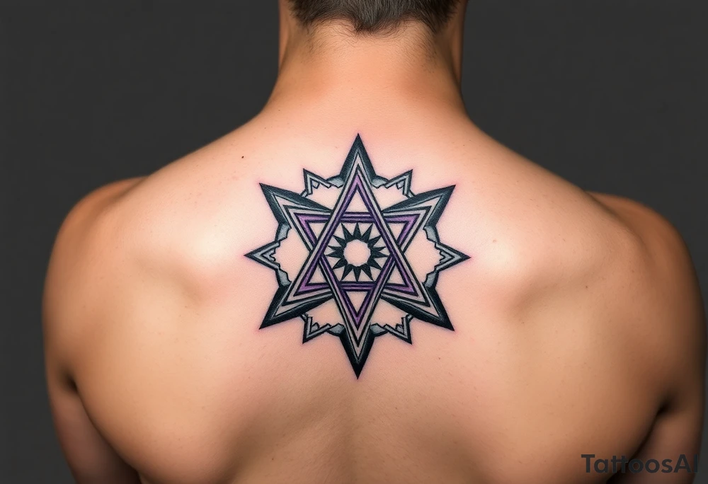 3D merkaba symbol colored light purple 
More options tattoo idea