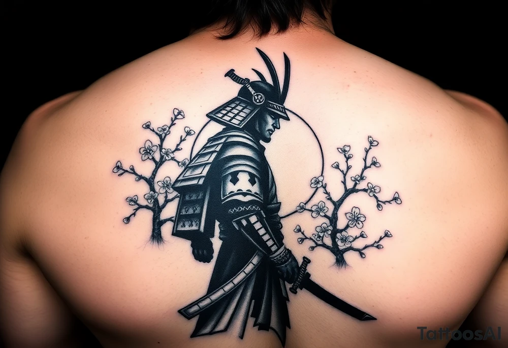 noble samurai warrior silhouette at sunset with cherry blossoms tattoo idea noble samurai warrior silhouette at sunset with cherry blossoms tattoo idea