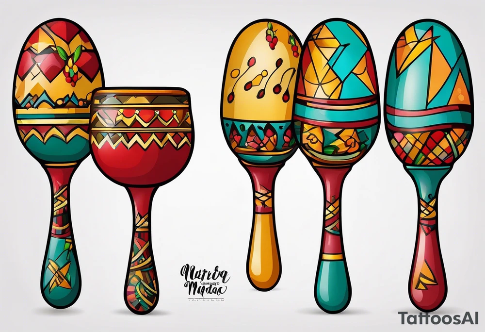 Swinging maracas with rum tattoo idea