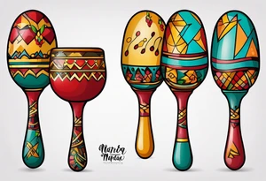 Swinging maracas with rum tattoo idea