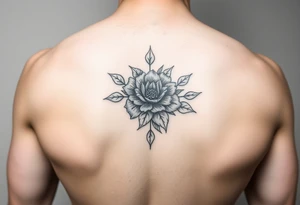 Make something similar to this. It should be a small, unique floral design. Use soft shading. tattoo idea