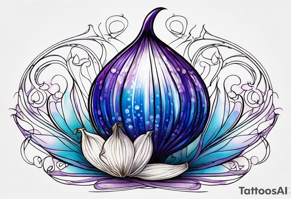 Glass onion with blues and purple looking shiny tattoo idea