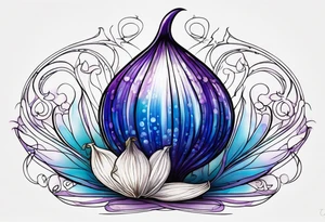 Glass onion with blues and purple looking shiny tattoo idea