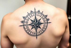 Bold compass tattoo idea