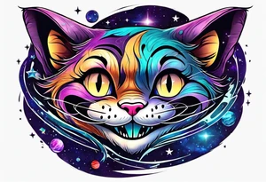 Cheshire cat in space tattoo idea