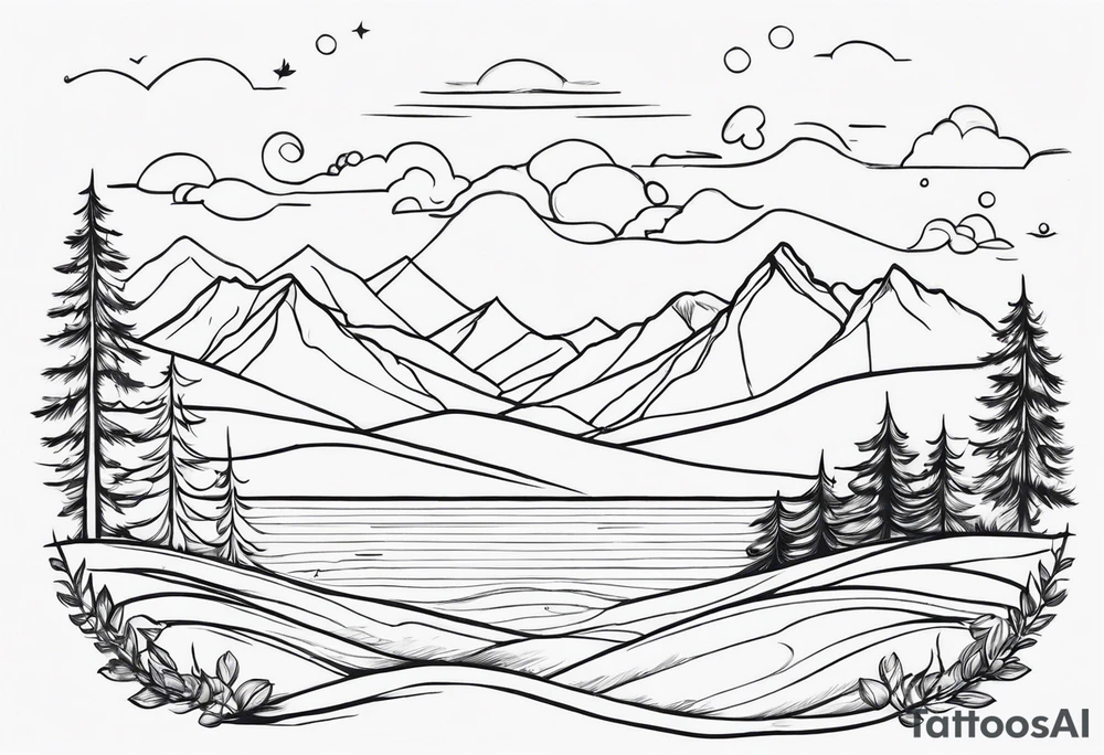 Draw a fine Line from North to South tattoo idea