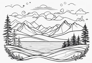 Draw a fine Line from North to South tattoo idea