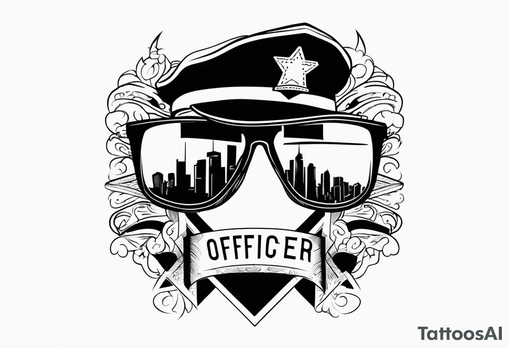 Officer Sunglasses tattoo idea