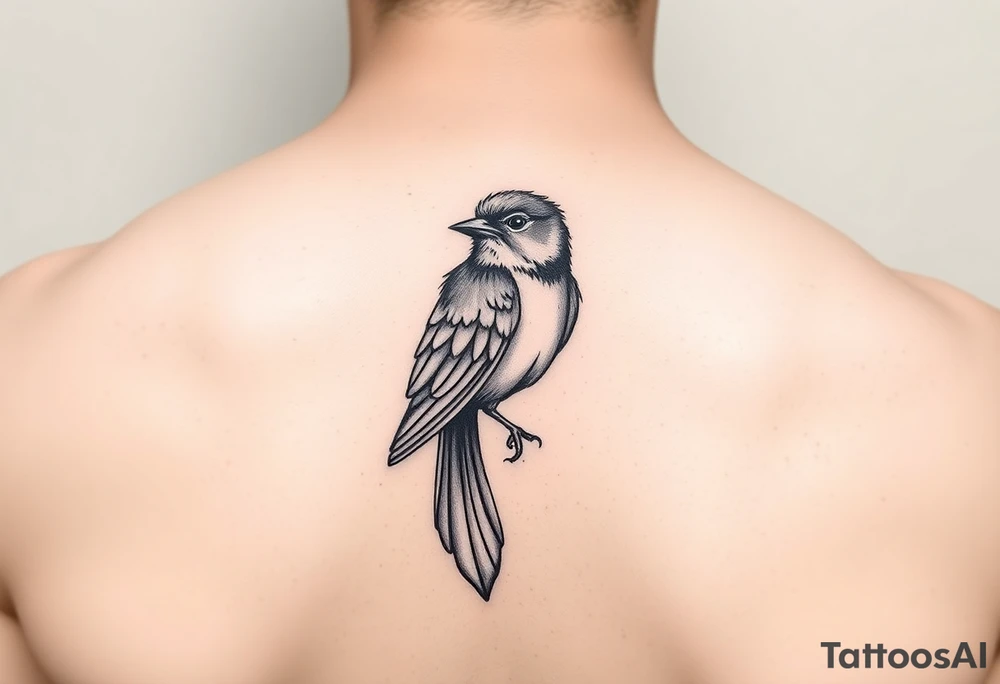 Red bird girly small tattoo idea