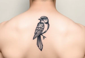 Red bird girly small tattoo idea