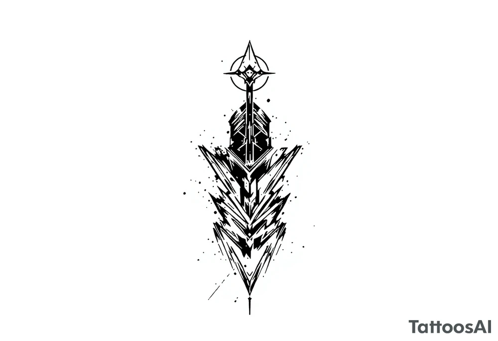 one  arrow  that look down tattoo idea