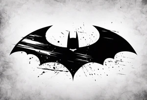 batman symbol, grunge, no circular tattoo idea