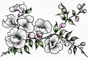 sweet peas vine design tattoo idea