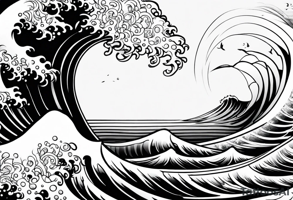 calm ocean water tattoo idea