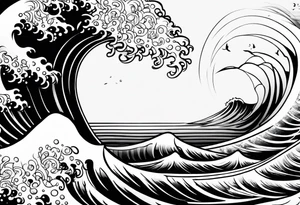 calm ocean water tattoo idea