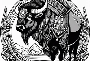 Bison, Seminole Indian themed tattoo idea