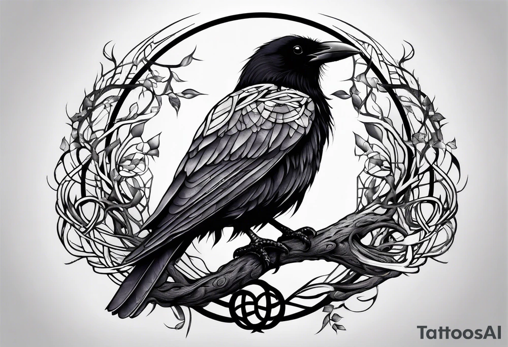 world tree with a raven and knotwork sleeve tattoo tattoo idea world tree with a raven and knotwork sleeve tattoo tattoo idea