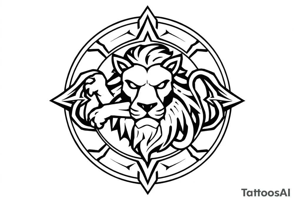 Irish symbol with lion inside tattoo idea