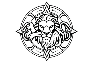 Irish symbol with lion inside tattoo idea