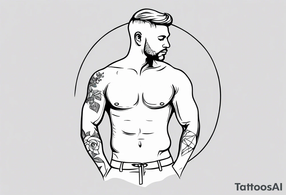 Men outline tattoo idea