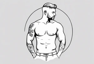 Men outline tattoo idea
