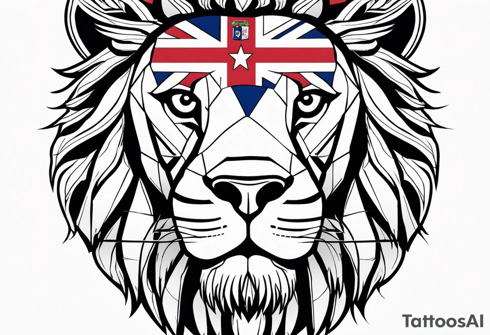 majestic lion, dominican republic flag, proud dominican republic beach, 111, timeless tattoo idea