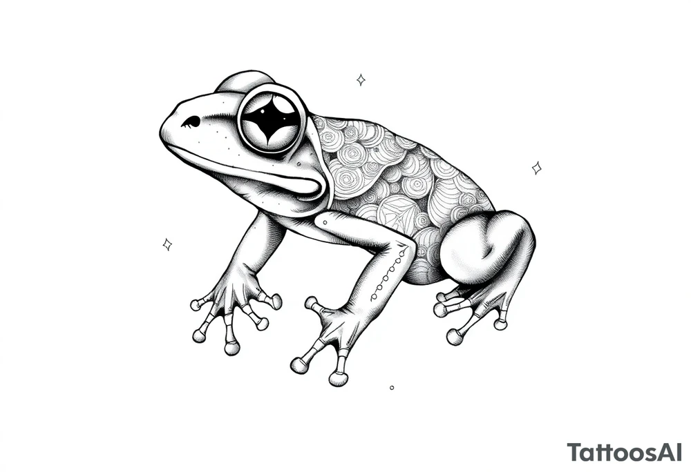 a psychedelic frog tattoo idea
