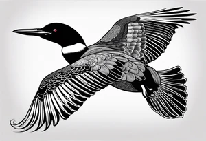 loon flying abstract tattoo idea