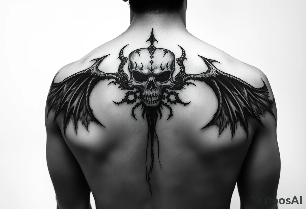 Tattoo in style dark work in horror, dark art, gothic and creepy art. people and all very gothic and scary. tattoo idea