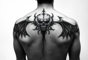 Tattoo in style dark work in horror, dark art, gothic and creepy art. people and all very gothic and scary. tattoo idea