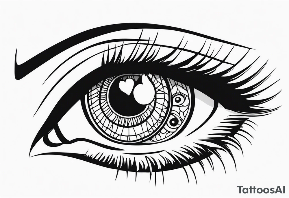 goth themed eyes tattoo idea